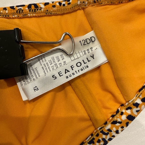 Seafolly Animal Print Bikini Top Adjustable Straps Wired Bust Size 8 - Picture 7 of 8
